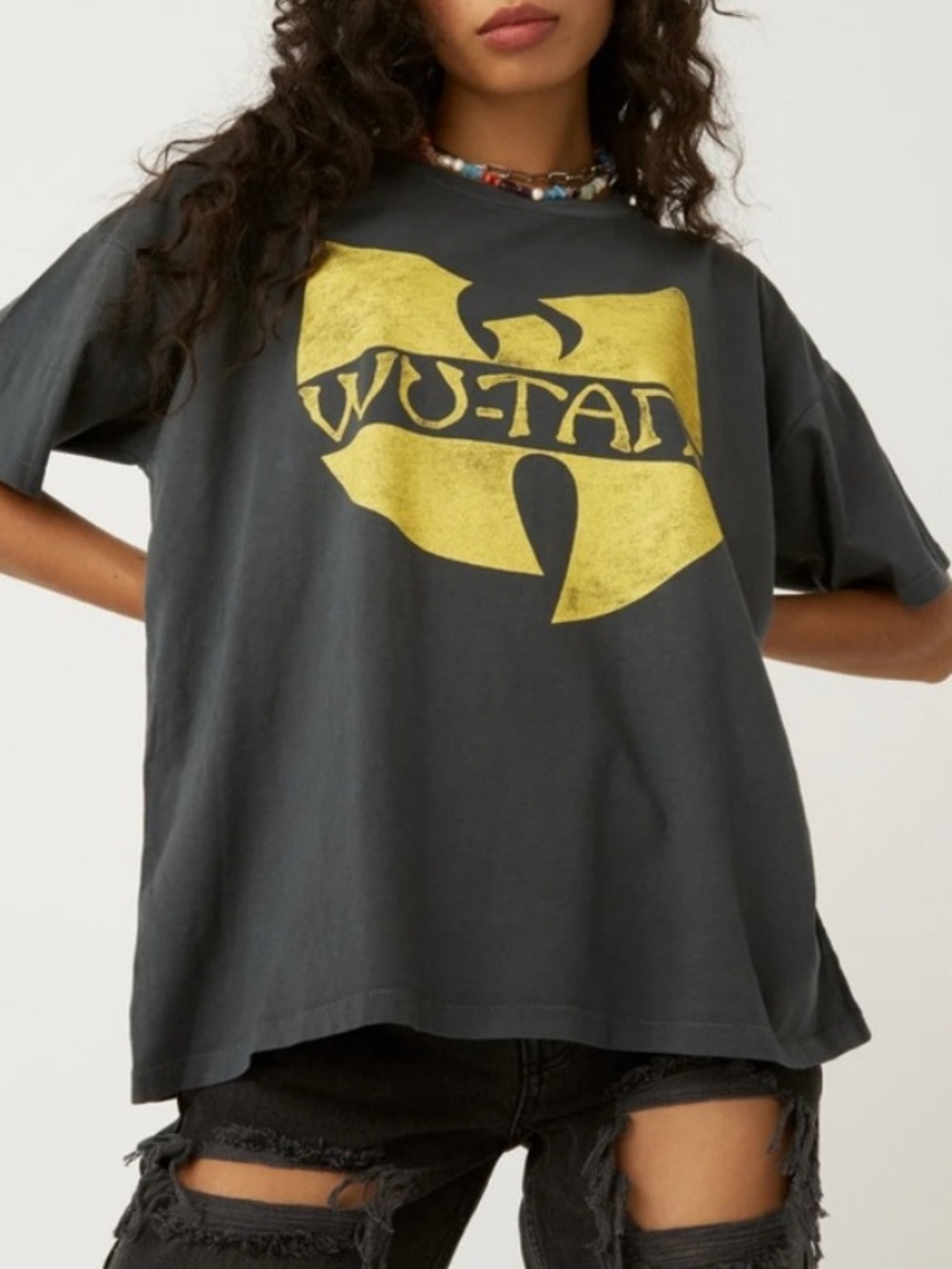 Daydreamer Grey and Yellow Wu-Tang Clan C.R.E.A.M. Tee Shirt Large 100% Cotton